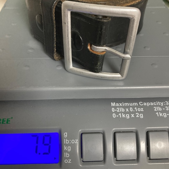 belt BALTIMORE 34-39 black leather 2 buckles silver Maryland map Boston handmade - Picture 14 of 15